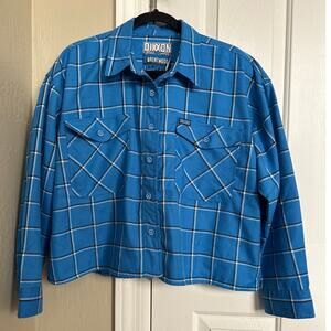 DIXXON Brentwood Women Blue Flannel Shirt XL